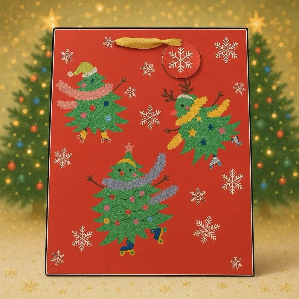 8-Piece Holiday Gift Bag Bundle FREE SHIPPING 4 Blue Medium & 4 Red Small Bags